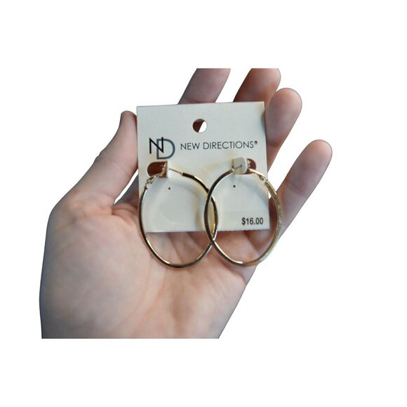 New Directions Gold-Tone Hoop Earrings - Picture 2 of 4